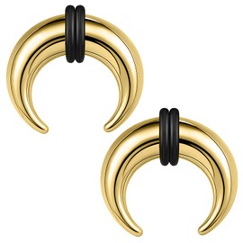 ZS 2Pcs Pincher Tapers Septum Rings, 2G 4G 6G 8G 10G 14G 16G Buffalo Horseshoe Stretcher Expander Piercing for Stretching Pierced Nose Ear Gauge (2g,18mm)