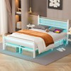 Gohapnis Full Size Bed Frame with Headboard and Footboard,White Metal