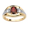 PalmBeach Men's Yellow Gold-Plated Sterling Silver Oval Cut Genuine Red