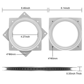 Lswteiz 2Pack 6Inch Square Lazy Susan Turntable Bearings Plate, 500lbs Capacity Rotating Swivel Bearing Plate Base for Serving Trays, Kitchen