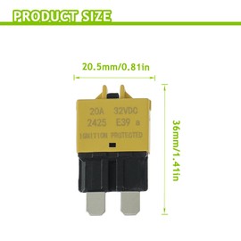 EPLZON 20A DC 12V-32V Manual Reset Circuit Breaker ATC/ATO Low Profile T3 Mini Blade Fuses Breakers for Car Trucks Marine Boat RV Solar and More,2 Pack