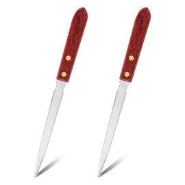 2pcs Letter Openers, Durable Stainless Steel Envelope Openers Cutter with Wooden Handle Mail Opener Tool Envelope Slitter Mail Letter Opener Knife for Home Office School Classroom