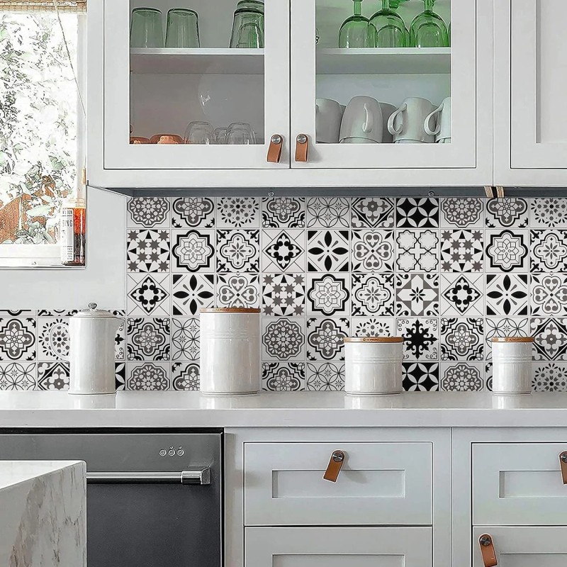 NoBrand Thicken Glossy Backsplash Kitchen Contact Paper Size: 17.7" x