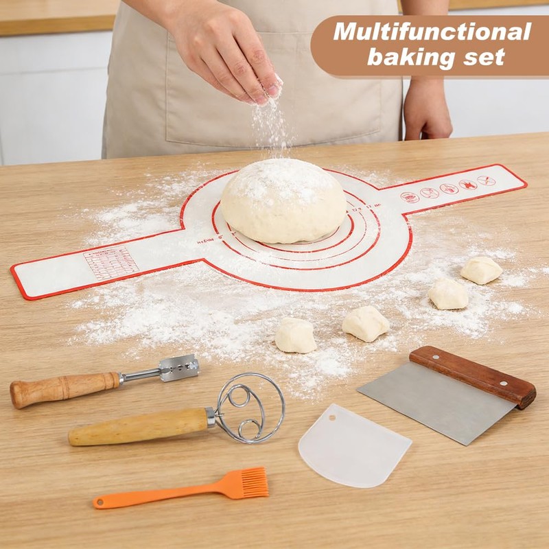 Dough Whisk with Sourdough Scoring Tool,Bread Making Tools and Baking