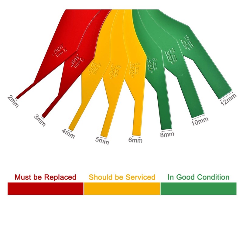 ITEQ Brake Lining Thickness Gauge 8 Piece SAE & Metric