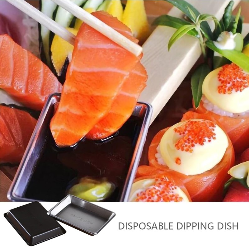 ICSTM Disposable Sauce Dishes, 100 pcs Plastic Disposable Dipping Sauce