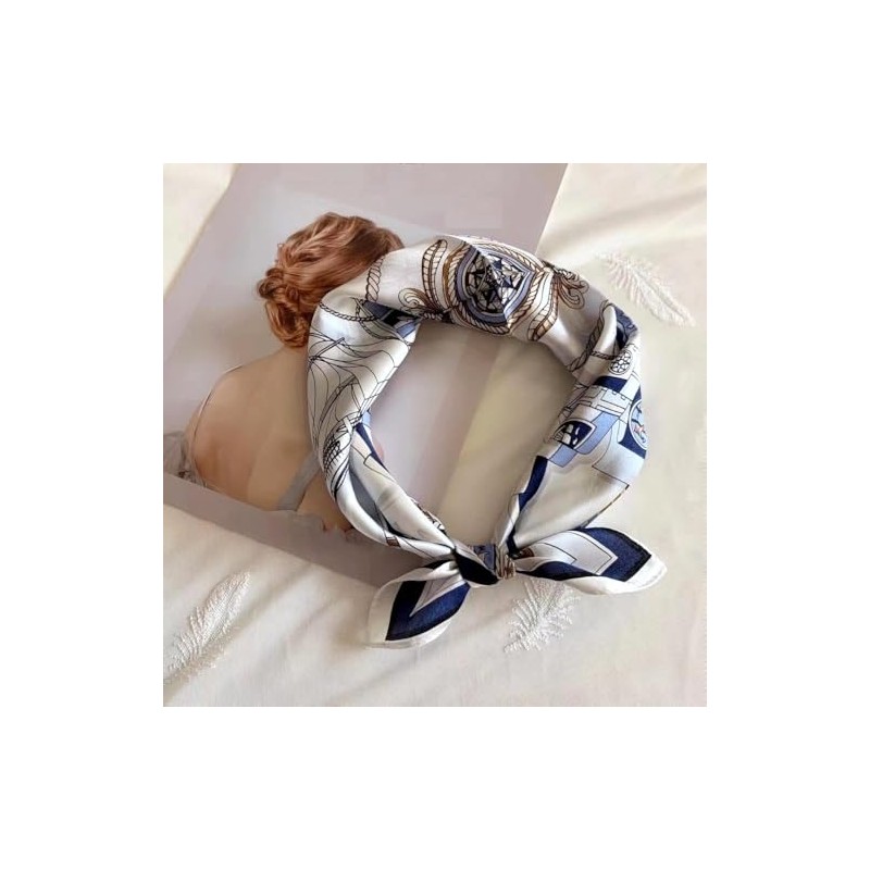 SeaBright TC-S-BH-2405-53-1 Women's Silk Scarf Bandana 100% Silk Satin 13