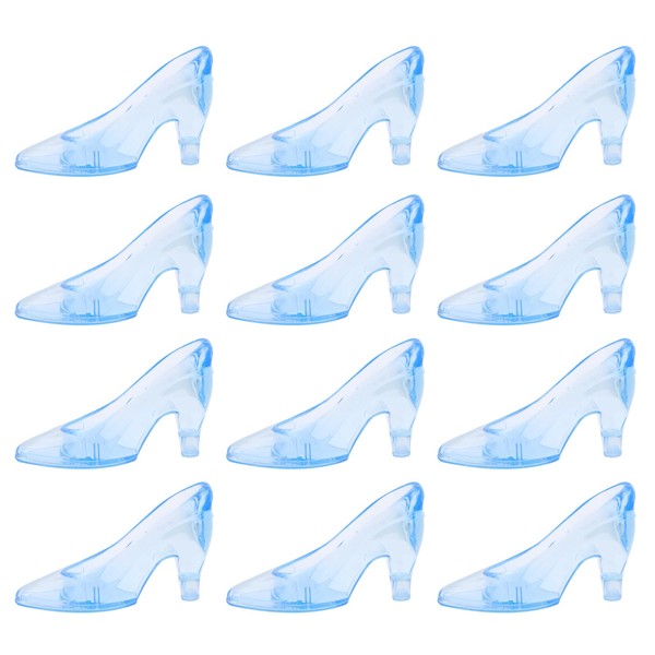 Cabilock 12pcs Mini Princess Slippers Blue Glass Heels Party Decorations