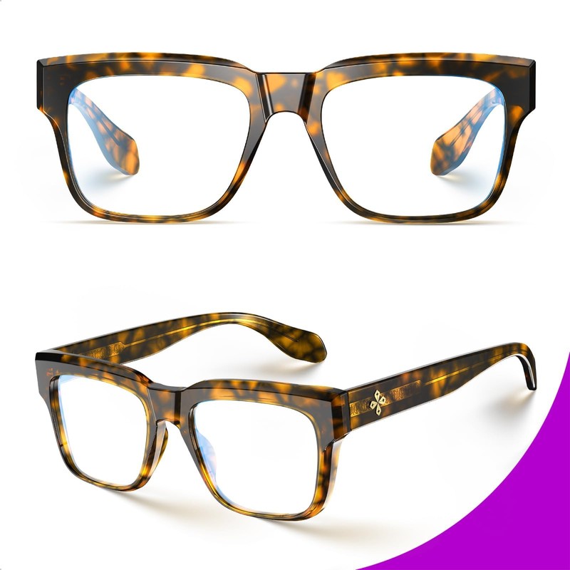 VISOONE TR90 Square Blue Light Blocking Glasses Fashion Computer Eyewear