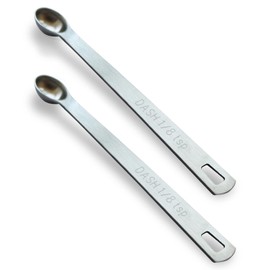 BERYLER 2 PCS 1/8 Teaspoon(1/8 Tsp | 0.625 mL | 0.625 cc | 0.02 oz) Single Measuring Spoon, Small Measuring Spoon Only, Individual Tiny Measuring Spoons, Stainless Mini Measuring Spoons for Cooking
