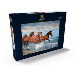 MyPuzzle Beautiful Horses Running on the Beach through the Sea - Premium 500 Piece Puzzle - MyPuzzle Special Collection by Puzzle Galaxy