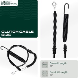 UDC Parts 946-05124A Clutch Cable for 32 inch MTD Craftsman Troy Bilt Murray Huskee Deck Engagement Cable 746-05124 946-05124 746-05124A TB42 TB46 Bronco Pony Horse T1100 LT4200 T1000