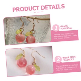 Gatuida Peach Dangle Earrings for Teen Lightweight Drop Earrings with Delicate Pink Color Fashion Jewelry for Women Durable and Fade Resistant for Daily Wear and Parties