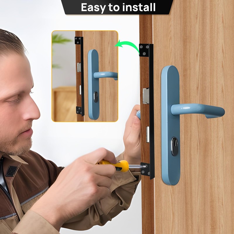 Catephe Door Latch Cover, 2 Pcs Door Latch Guard Plate,
