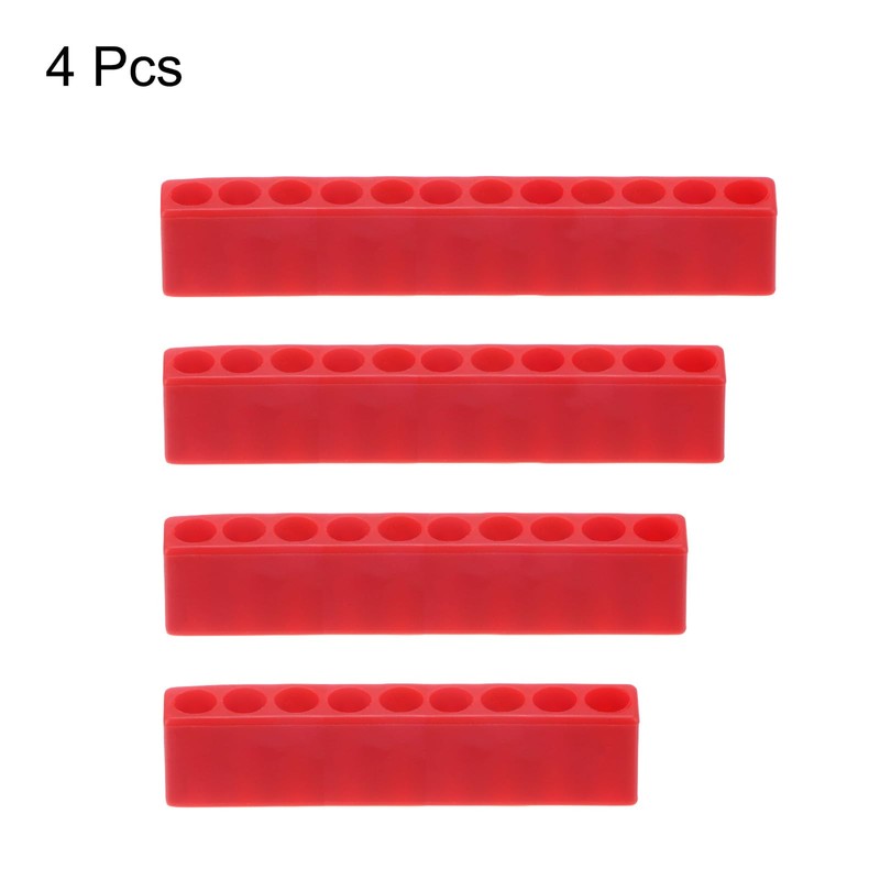 sourcing map 4pcs Plastic Hex Shank Screwdriver Bit Holder Organizer