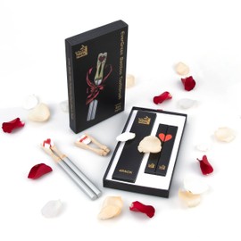 Tooth HaHa Metal Toothbrush Set, Couple's Gift, 2 Aluminum Alloy Brush Handles & 4 Bamboo Brush Heads, BPA-Free Soft Bristles, Plant-Based Microplastic-Free Bamboo Toothbrush