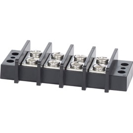 BLUE SEA SYSTEMS BS-2604 / Terminal Block 65 Amp 4 Independent Circuit, MFG#2604, Terminal Block Includes (8) #10 Screws, 65 Amp 600VAC/600VDC Capacity, 3.88" L x 1.81" W x .75" H.