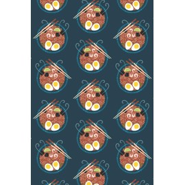 Notes: A Blank Sheet Music Notebook with Japanese Ramen Noodle Pattern Cover Art