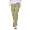 utcoco Women's Cotton Linen Drawstring High Waisted Pants Casual Loose