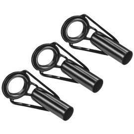 PATIKIL 6.5mm Tube Dia Fishing Rod Tips Repair Kit, 3pcs Stainless Steel Black Guide Ring for Saltwater Freshwater Fishing