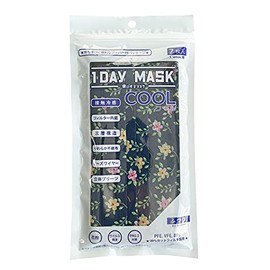 1DAY MASK COOL Normal Size FLOWER-NAV 7 Pieces per Bag Set of 2 Bags Cool Non-Woven Mask Pattern Mask