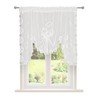 Jayla White Semi-Sheer Floral Lace Curtain Swag for Kitchen Half