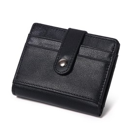 Carteras para Caballero Piel, Cartera Hombre Compacta con 14 Ranuras para Tarjetas,Ventana de ID,Billetera de Piel para Hombre, Regalo para Hombre (Negro)