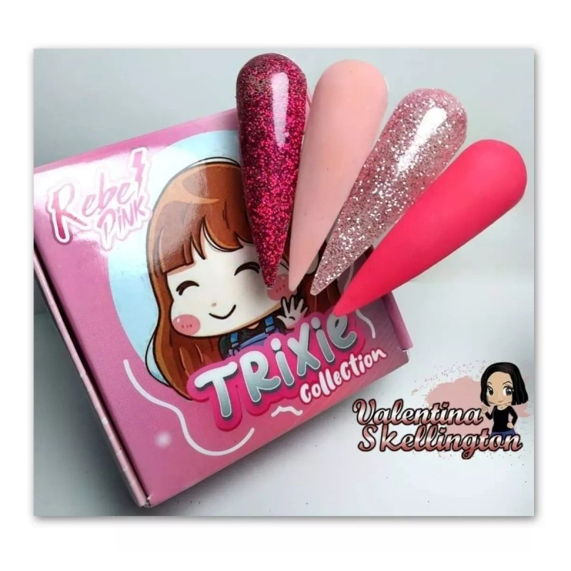 Rebel Pink Trixie De Rebel Pink Coleccion De 4 Acrilicos