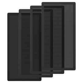 MoKo 140 x 280mm PC Case Magnetic Dust Mesh Filter, 0.5mm PVC Mesh Hole Computer Cooler Fan Dust Filter, Magnetic Frame Dustproof Filter Cover Fan Filter Grills for Computer PC Case - 4PCS