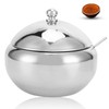 Sugar Bowl with Lid and Spoon, Stainless Steel Sugar Pot
