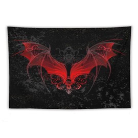 HZOHNAGO Gothic Tapestry Retro Red Bat Pattern Printed Wall Tapestry Wall Hanging for Bedroom Living Room Dorm 90" W x 60" H