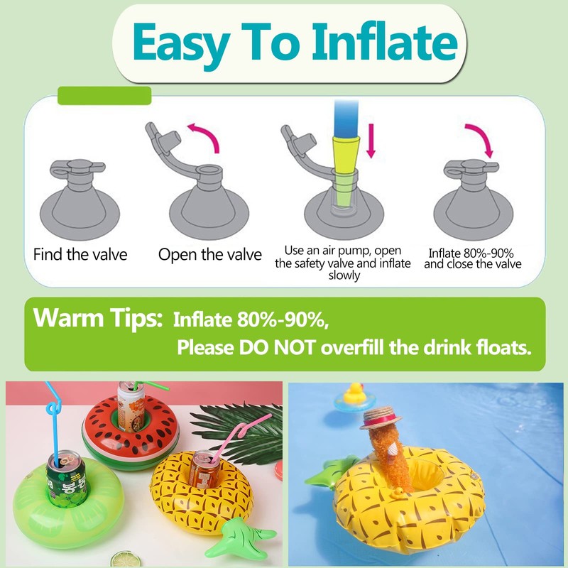 Inflatable Drink Holder 20 Pack Inflatable Pineapple Pool Float Drink
