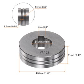 HARFINGTON Mig Welder Wire Feed Drive Roller 36mm x 15mm x 11mm x 5mm Keyway Width Roll Parts Replacement U Groove 0.04"-0.05"