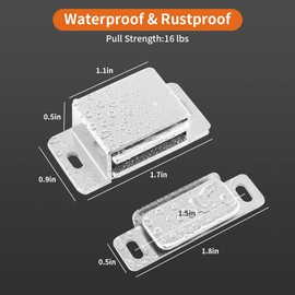 HonesaLoc Cabinet Magnets 6 Pack Thin Magnetic Door Catch Kitchen Bathroom Cupboard Wardrobe Closet Closures Drawer Strong Latch 15 lbs
