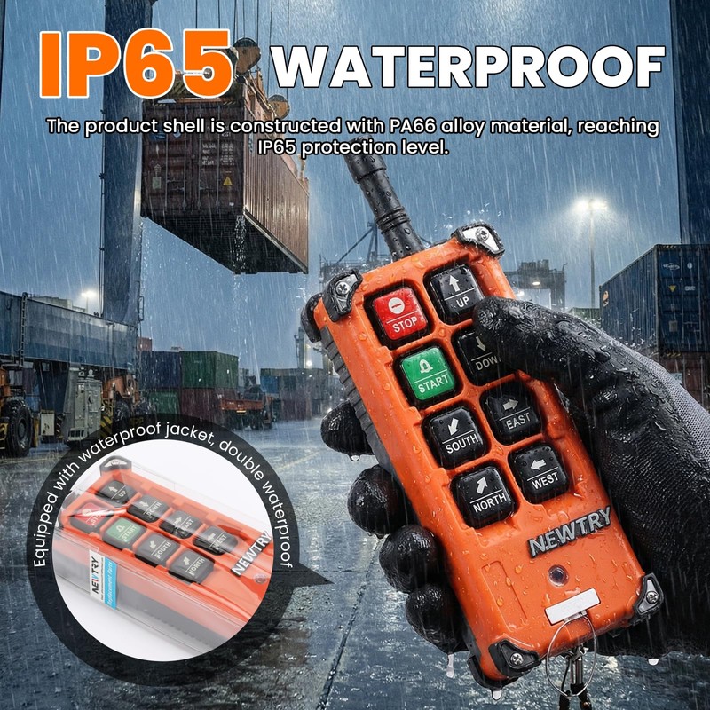 NEWTRY 8 Buttons Wireless Crane Remote Control 12V Industrial Channel