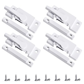 Nkiy Quen 4 Pack Windows Sash Lock-Sliding Window Sash Locks for Single-Hung and Double-Hung Windows-White Cam Sash Locks for Vertical and Horizontal Sliding Windows