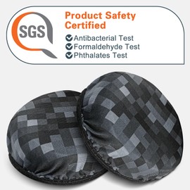 Geekria 2 Pairs Flex Fabric Headphones Ear Covers (Product Safety Certified), Washable & Stretchable Protectors for Over-Ear Headset, Sweat-Resistant (MC Stone/Size M)