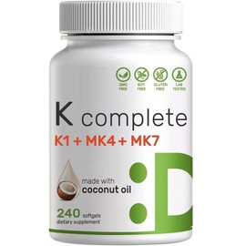 Super K with Advanced K2 Complex (MK-7) 240 gels Vitamin MK4/MK7/K1