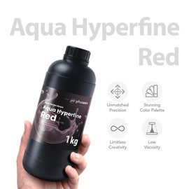 Phrozen Aqua-Hyperfine 3D Printer Resin | High Resolution Photopolymer Resin for 9K/12/14K LCD Printers | Standard 405nm UV-Curing Resin | High Detailed, Low Shrinkage | Red (1kg)