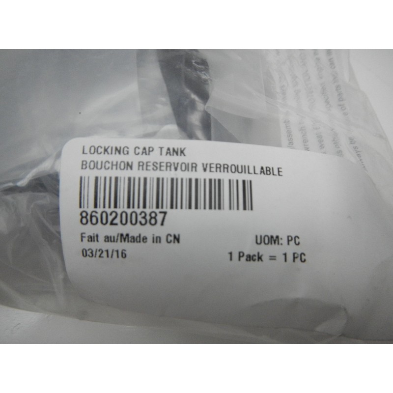 BRP 860200387 Black ATV Lockable Gas Tank Cap