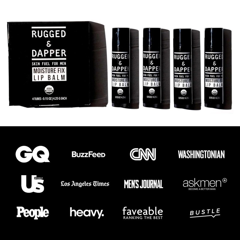 RUGGED & DAPPER Lip Balm for Men - Certified Organic