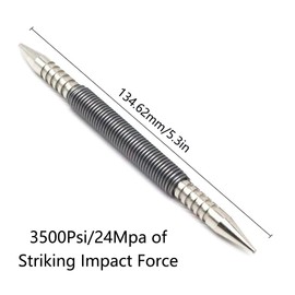 2 Pieces 3500 PSI Impact Force Hammerless Nail Punch Double Head Nail Setter Spring Nail Punch Tool for Carpenters, Decorators