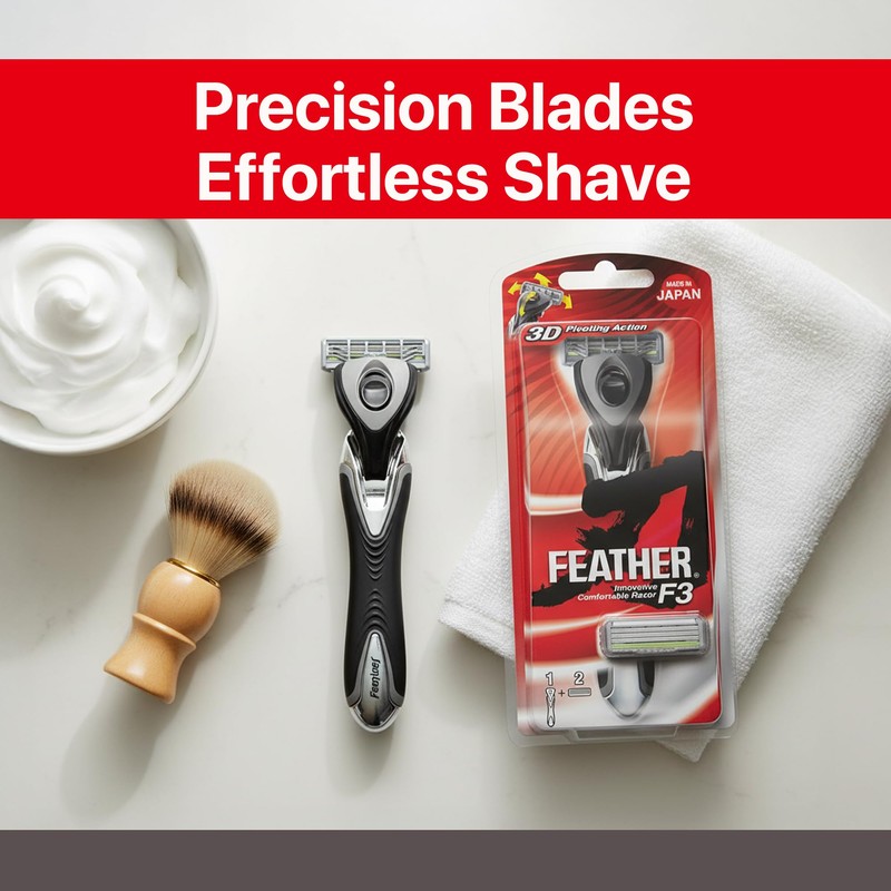 Feather - F3 Shaving Razor - Pivoting Head Shaving Razor