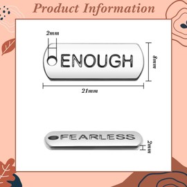 Hicarer 80 Pieces Word Charms Pendants Engraved Motivational Charms Pendants Jewelry Making Accessories for DIY Necklaces, Bracelets, Key Chains(Silver, Gold, Slack, Rose Gold)