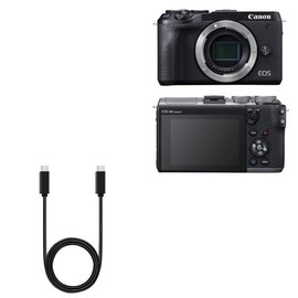 BoxWave Cable Compatible with Canon EOS M6 Mark II - DirectSync PD Cable (3ft) - USB-C to USB-C (100W), Type C Braided 3ft Charge and Sync Cable for Canon EOS M6 Mark II - Jet Black