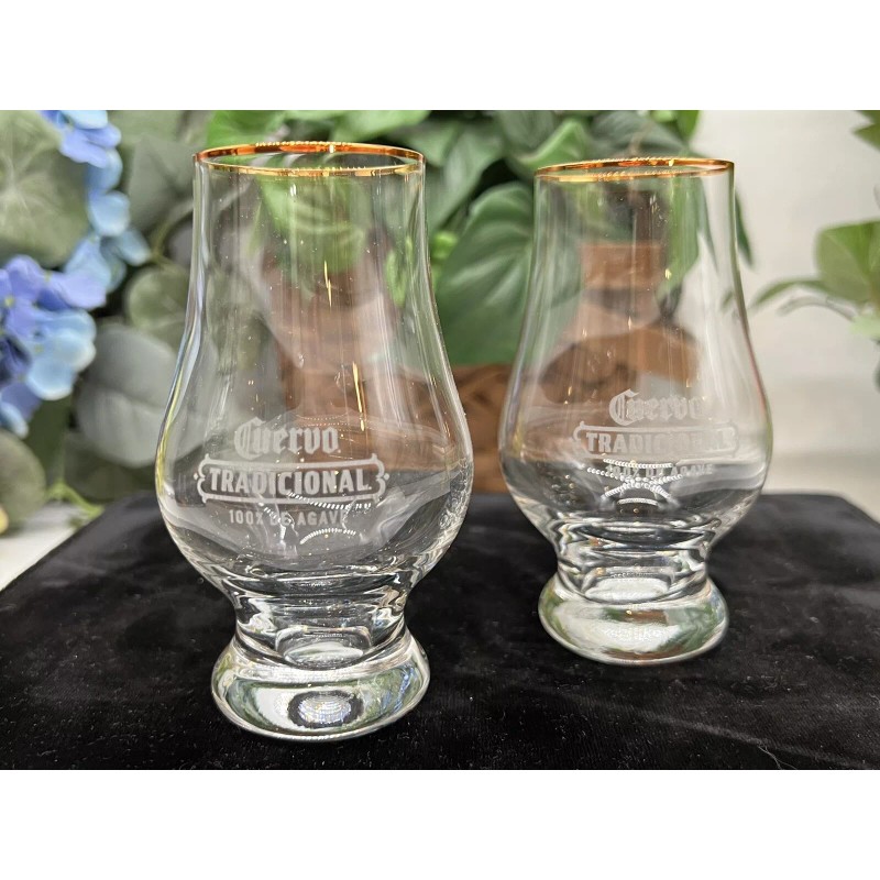 Jose Cuervo 2 Cuervo Tradicional Tequila Glencairn Glasses Perfect for