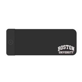 OTM Essentials Boston University Classic Wireless Charging Cloth Desk Mat, Durable Office Supplies, Non-Slip Base, Quick Charging Wireless Desk Pad, Black