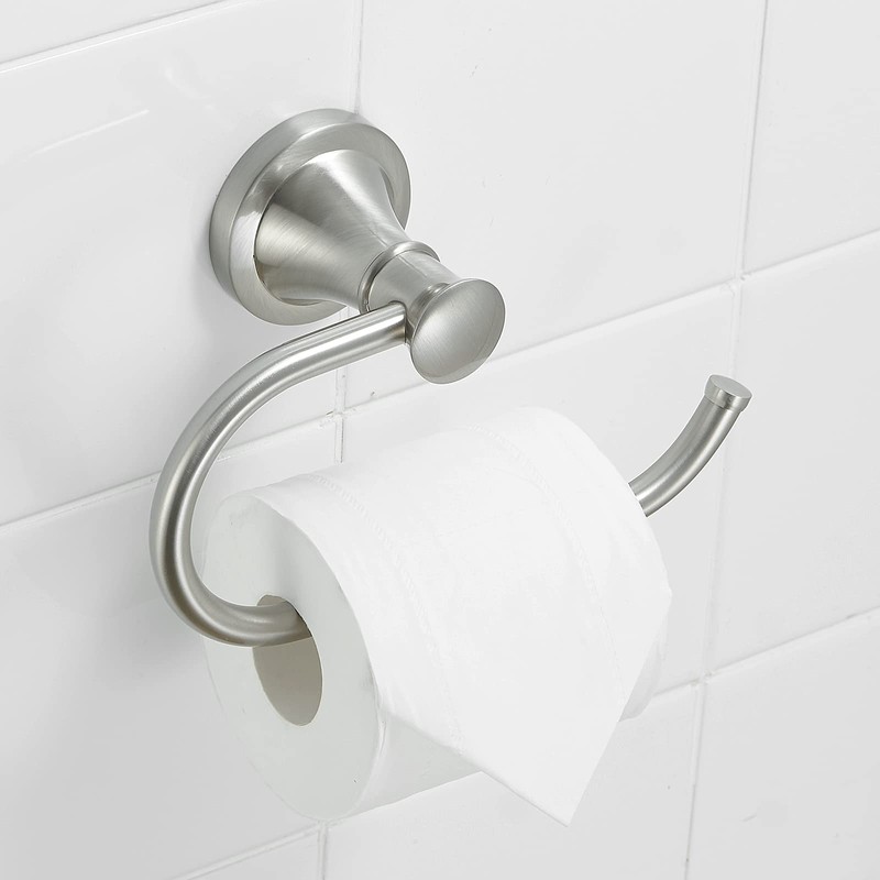 BESy Brushed Nickel Toilet Tissue Paper Holder Brushed Nickel Bathroom