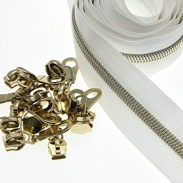 SHUNLI #5 Nylon Coil Zippers by The Yards Light Gold