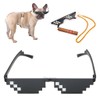 XUZHUWANG Cool 3-Bit MLG Pixel Sunglasses Deal With It Glasses